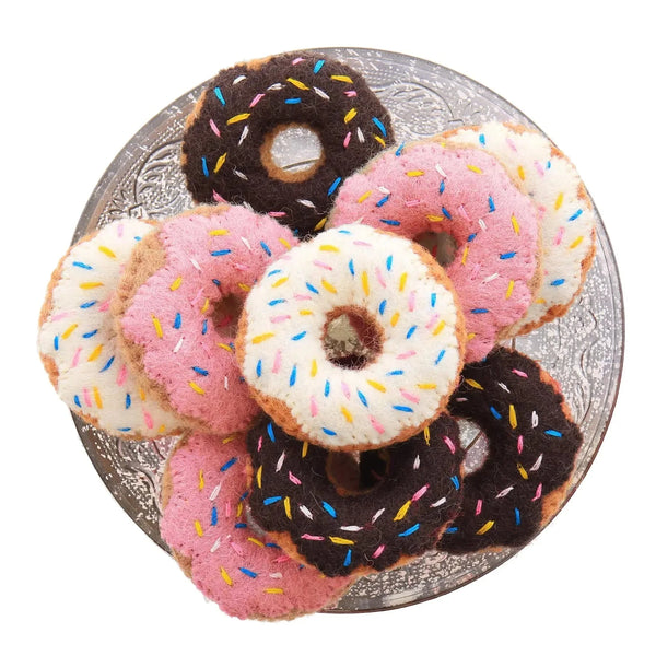 Strawberry Donut Natural Cat Toy - Wool Cat Nip Toy THE FOGGY DOG