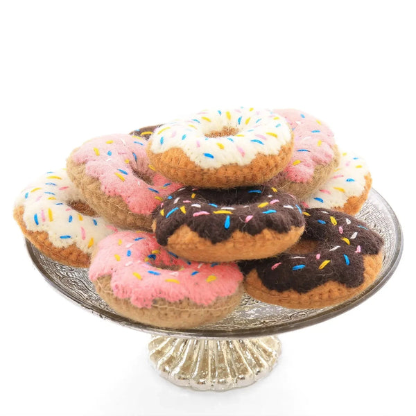 Strawberry Donut Natural Cat Toy - Wool Cat Nip Toy THE FOGGY DOG