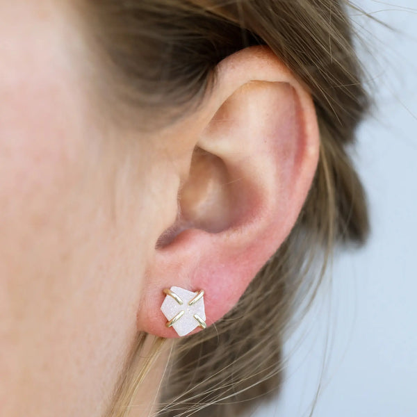 Jaxkelly White Druzy Earrings JAXKELLY