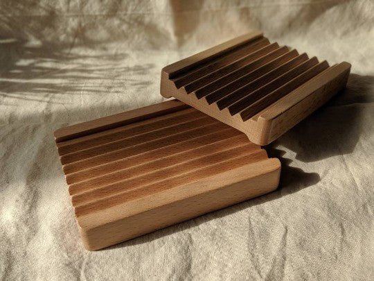 Large Wooden Grooved Soap Dish J U T U R N A