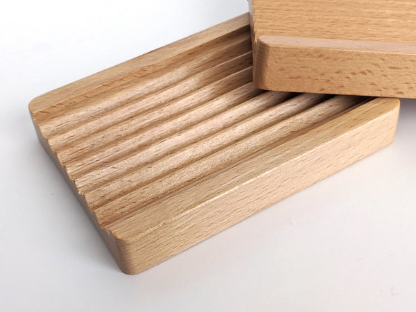 Large Wooden Grooved Soap Dish J U T U R N A