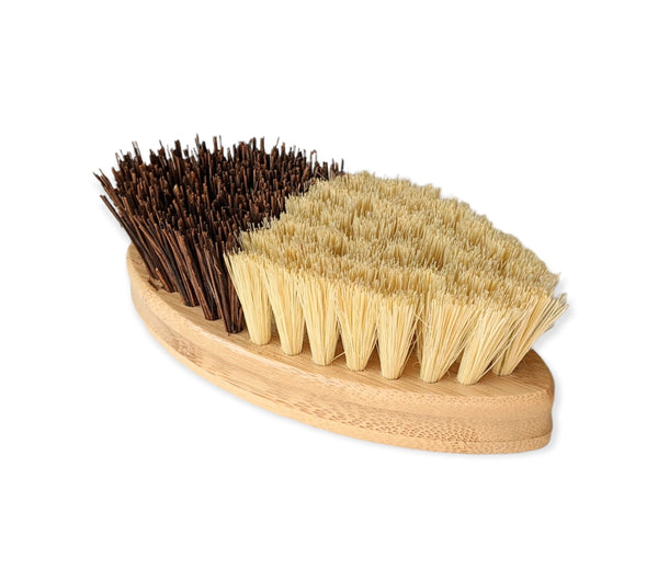 Natural Duo Bristle Bamboo Cleaning Brush J U T U R N A