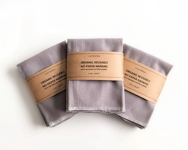 Organic Cotton Flannel Napkins 10x10" J U T U R N A
