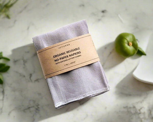 Organic Cotton Flannel Napkins 10x10" J U T U R N A