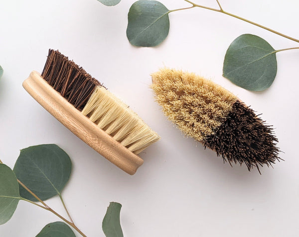 Natural Duo Bristle Bamboo Cleaning Brush JUTURNA STUDIOS