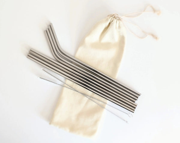 Stainless Steel Straws Bag Set J U T U R N A