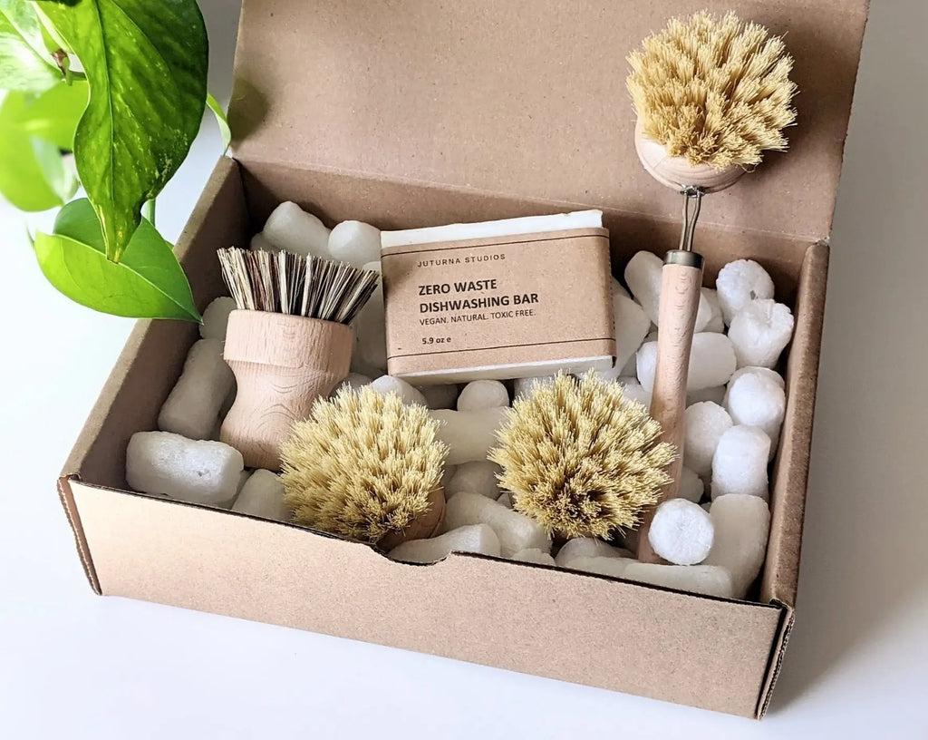 Eco-Friendly Dishwashing Cleaning Brush Gift Set Natural – JUTURNA