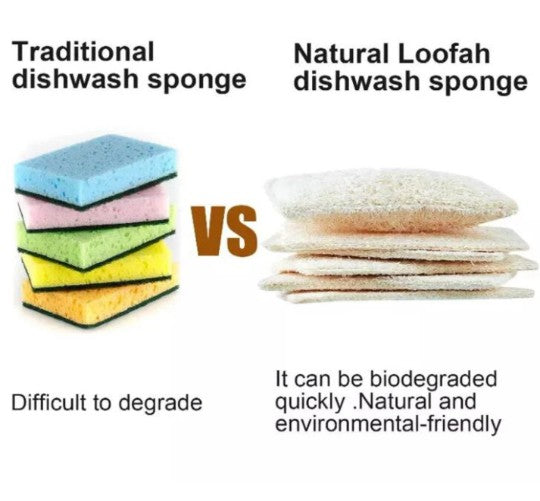 Organic Loofah Dish Cleaning Sponge Dishwashing Scrub Zero Waste