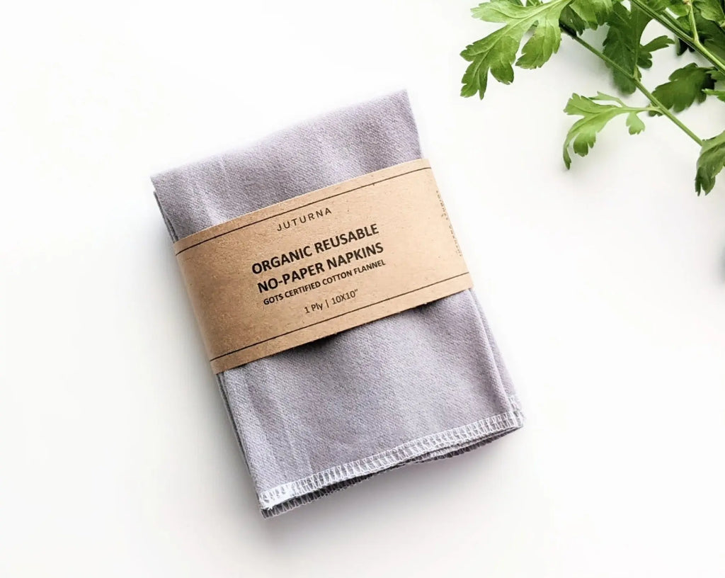 Organic Cotton Flannel Napkins 10x10 Natural Baby Reusable Towel – JUTURNA  STUDIOS