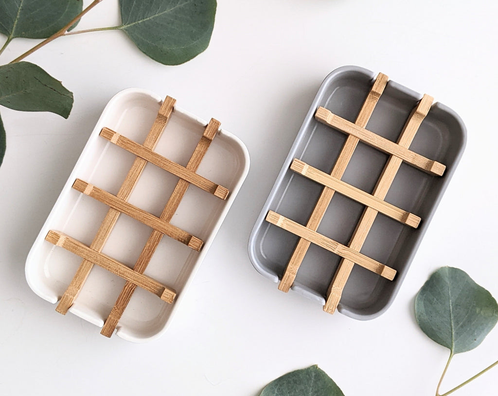 Eco-Friendly Bamboo Soap Dish With Tray | Non-Plastic